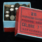 $250 - This is a partial box of 7mm pinfire blank cartridges by Societe Francaise des Munitions.