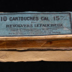 $75 - Empty box for 15mm pinfire by Societe Francaise des Munitions. These display great with a Double Barrel Pinfire Boxlock