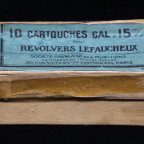 $75 - Empty box for 15mm pinfire by Societe Francaise des Munitions.