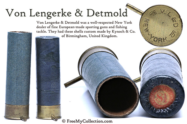 Von Lengerke & Detmold, of New York City, New York pinfire shotshells
