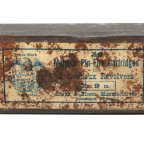 $650 - Braun & Bloem was a large cartridge manufacturer headquartered in Düsseldorf, Germany. These acidic tins have often completely ate through the thin paper labels. Many boxes are left with no label.