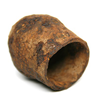 This is a very small bronze mace head that is most likely British.<a class="macecolorred" href="../images/maces/british.jpg">Click Here to see a larger version of this image.</a>