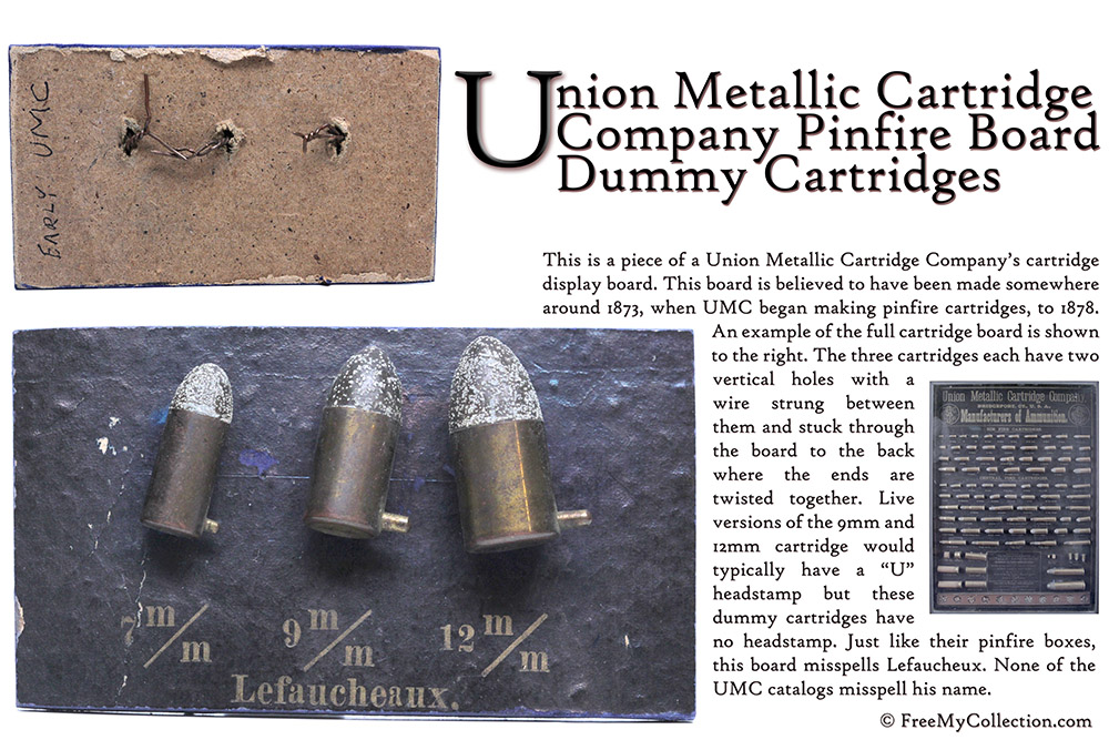 Union Metallic Cartridge Company (UMC) Cartridge Board Piece